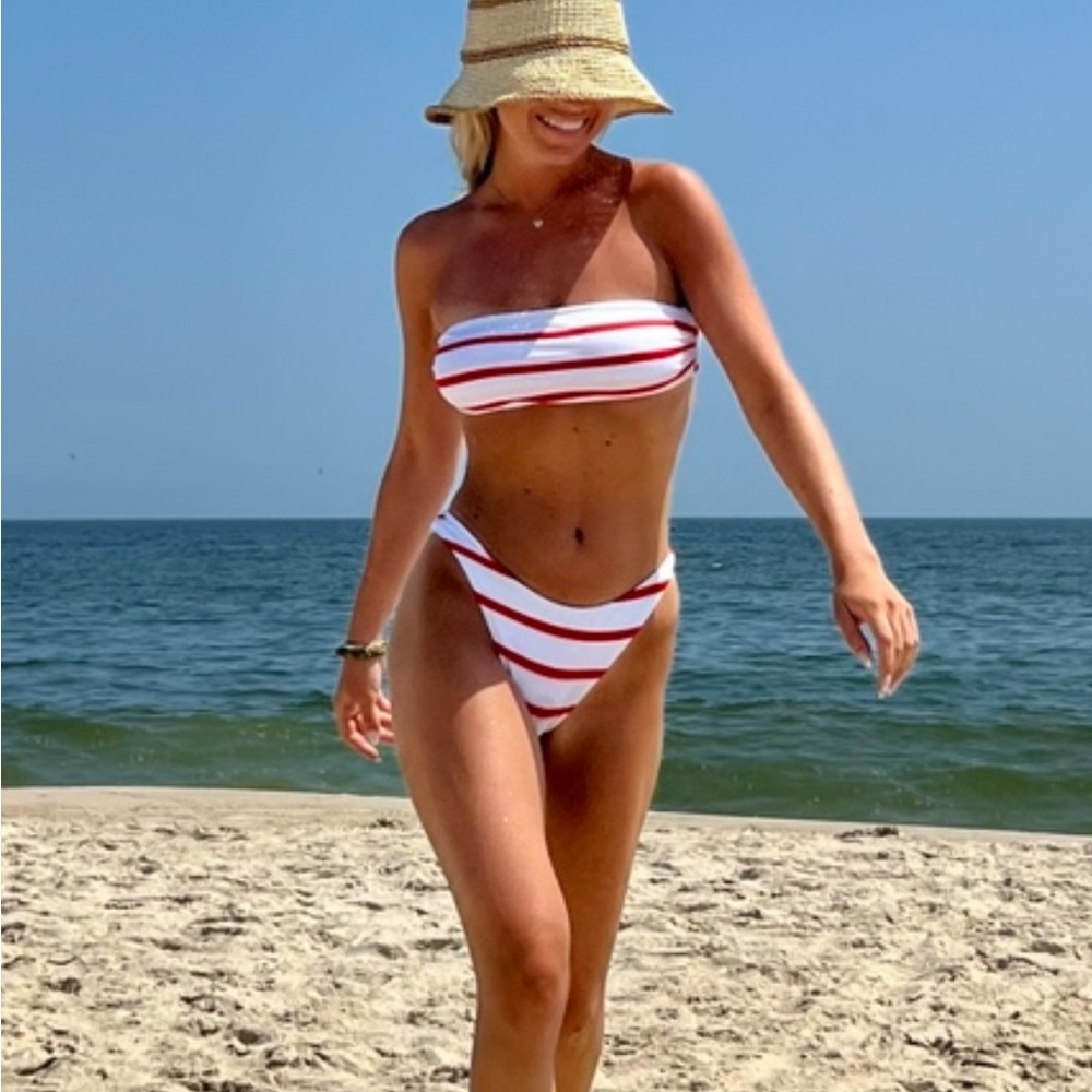 Solid and striped suit